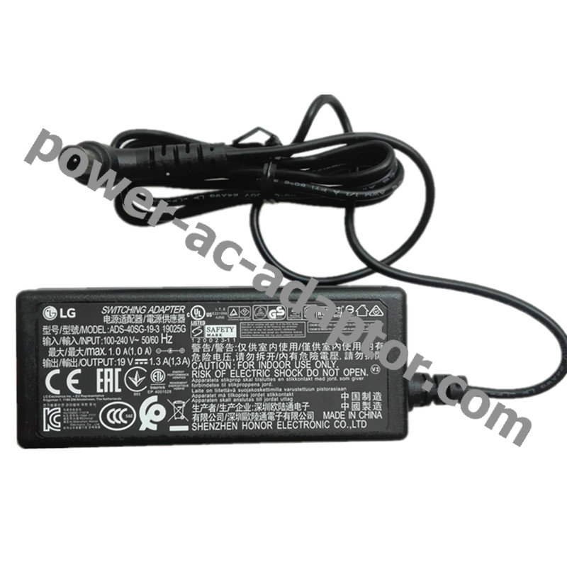 19V 1.2A/1.3A LG E2242CA LCAP21 AC Adapter Charger